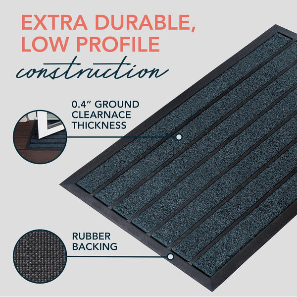 Ubdyo Extra Durable Door Mat - Dirt Trapping Outdoor Welcome Mats - Non-Slip Outdoor Indoor Entrance - Low Profile Front Doormat (30" X 17",