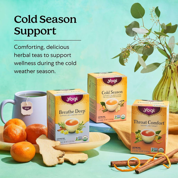 Yogi Herbal Lemon Immune Support Tea Variety Pack - 16 Tea Bags per Pack (3 Packs) - Immunity Support Tea Sampler Set
