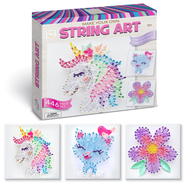 Hapinest String Art Craft Kit for Kids Ages 10-12 and Up, 3D String Art Kit Crafts for Teens, Birthday Gifts for Tween Girls Ages 10 11 12 Years