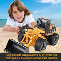 Top Race 6 Channel Full Functional Front Loader RC Remote Control Construction Toy Tractor Lights & Sounds 2.4Ghz Remote Control Tractor Toys