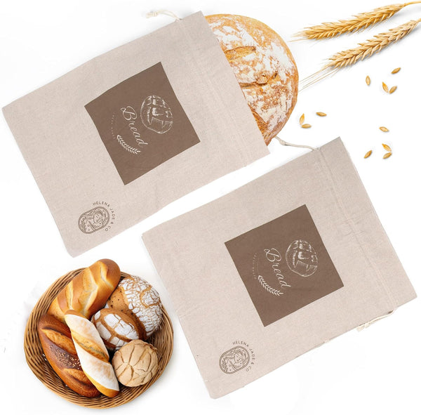 Linen Bread Bags for Homemade Bread â Easy to Clean Large Reusable Cloth Bags for Sourdough, Sandwich & Loaf Storage, Bpa-Free Linen Bag with
