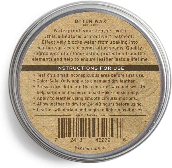 Otter Wax Boot Wax | 2 oz | Heavy-Duty Leather Waterproofing Wax & Protective Leather Sealant for Leather Boots, Hats, & Rain Gear | All-Natural &