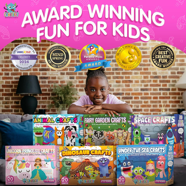 Craftikit ® Rainbow Adventure Foil Art & Scratch Art for Kids- 2-In-1 Arts and Crafts Kit for Kids Ages 4-10 - Rainbow Crafts for Boys Ages 4, 5,