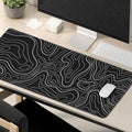 Topographic Contour Gaming Mouse Pad，Large XL Mouse Pad Big Mouse mat,Long Computer Keyboard with 3mm Non-Slip Base and Stitched Edge for Gaming