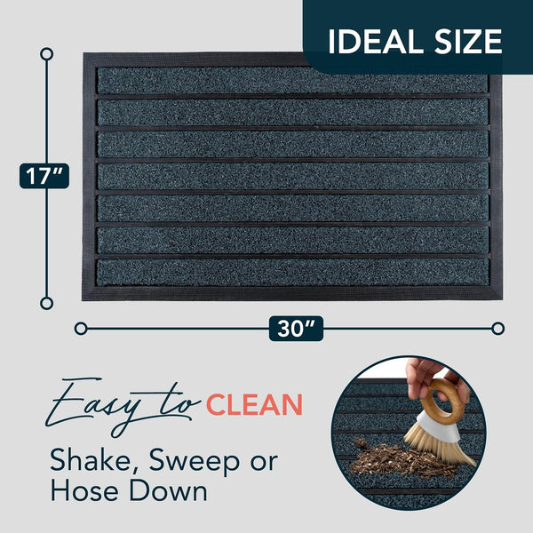 Ubdyo Extra Durable Door Mat - Dirt Trapping Outdoor Welcome Mats - Non-Slip Outdoor Indoor Entrance - Low Profile Front Doormat (30" X 17",