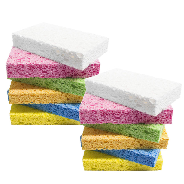 ARCLIBER Kitchen Sponge,Heavy Duty Color Cellulose Sponge,Clean Tough Messes without Scratching (12 Pack)