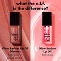 E.L.F. Glow Reviver Lip Oil, Nourishing and Hydrating with High-Shine Glimmer Finish & Sheer Wash of Color, Minty Scent, Non-Sticky, Vegan &