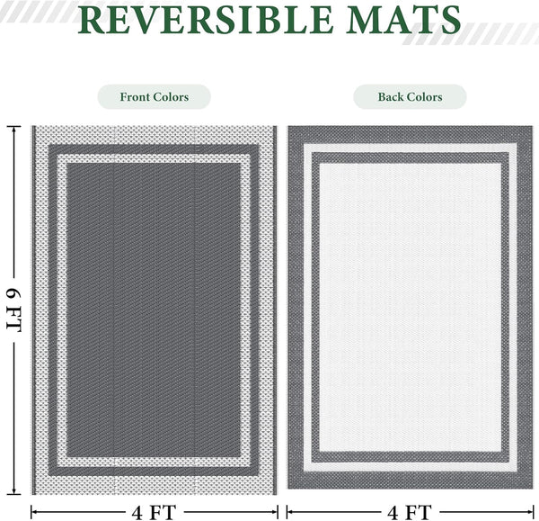 HappyTrends,Outdoor Rug,Patio Rug,Reversible Portable Outdoor Plastic Straw Rug,Camping Rugs for Outside RV,Large Waterproof Area Rugs for