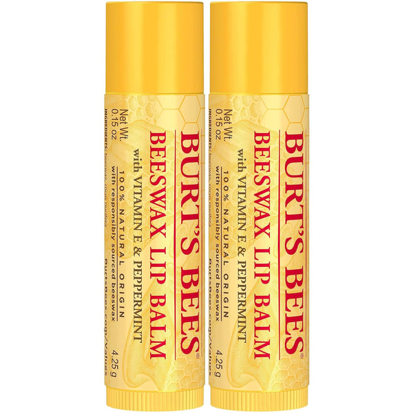 Burt'S Bees Lip Balm - Original Beeswax, Lip Moisturizer with Responsibly Sourced Beeswax, Tint-Free, Natural Origin Conditioning Treatment, 2