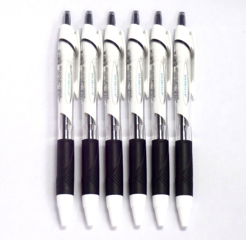 Uni Jetstream Standard Ballpoint Pen, 0.5 mm, Black Ink, White Body, 6 pens per Pack (Japan Import) [Komainu-Dou Original Package] by Uni-ball