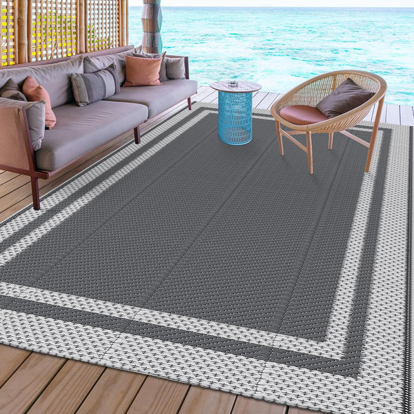 HappyTrends Outdoor Rug Reversible Portable Plastic Straw Camping Rugs for Outside RV,Large Waterproof Outdoor Area Rugs for