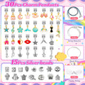 AMAZING TIME 130 Pcs Charm Bracelet Making Kit, Jewelry Toy for Girl Age 8-12 Beads Craft Set for 5 6 7 8 9 10 11 12 Year Old Teenage Birthday Gift
