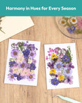 Dried Flowers, Resiners 58Pcs Pressed Flowers for Craft Purple Real Natural Dried Flowers Dry Leaves Kit for DIY Making Crafts Resin Soap Candle