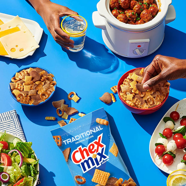 Chex Mix Traditional Original Recipe Snack Mix, Savory Snack Bag, Family Size, 13.5 oz Traditional 13.5 Ounce (Pack of 1)