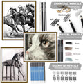 KALOUR 76 Drawing Sketching Kit Set - Pro Art Supplies with Sketchbook & Watercolor Paper - Include