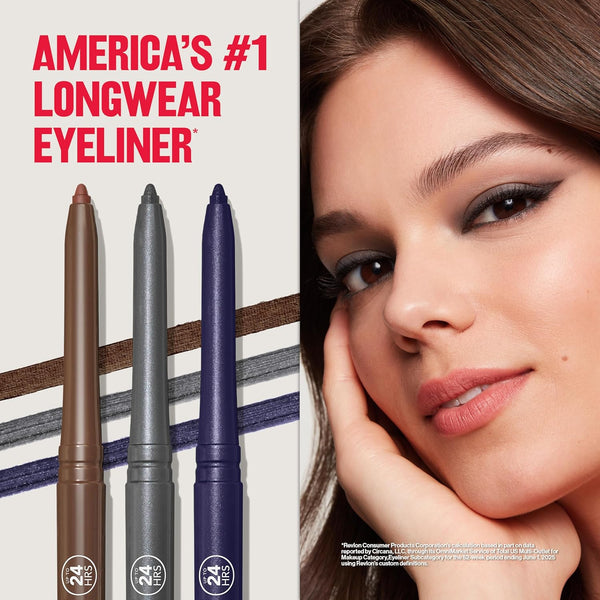 REVLON ColorStay Pencil Waterproof Eyeliner, 204 Charcoal, 0.01 oz Charcoal 0.01 Ounce (Pack of 1)