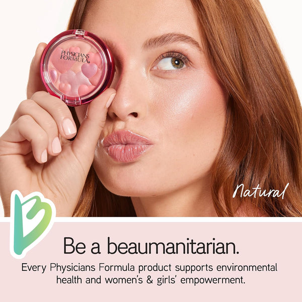 Physicians Formula Happy Booster Glow & Mood Boosting Blush, Silky Smooth Formula, Hypoallergenic, Blends Easily with Radiant Finish – Natural