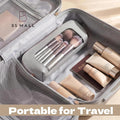 Travel Makeup Brush Set with Case & Sponge for Foundation Powder Blush 14 | Soft Synthetic Brush Kit for Women Beginners & Travelers & Eyeshadow