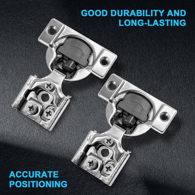 1/2 Inch Overlay Soft Close Cabinet Hinges, 10 Pack Slow Soft Close Hinges for Kitchen Cabinets Satin Nickel Hidden Self Closing Kitchen Cabinet