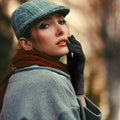 Achiou Winter Gloves Women, Touchscreen Lightweight Gloves, Warm Fleece | Cozy Soft Faux Suede For Cold Weather, Driving, Running, Walking Small Black