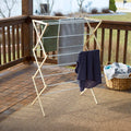 Household Essentials 5001 Collapsible Folding Wooden Clothes Drying Rack For Laundry | Pre Assembled Natural/White Birch