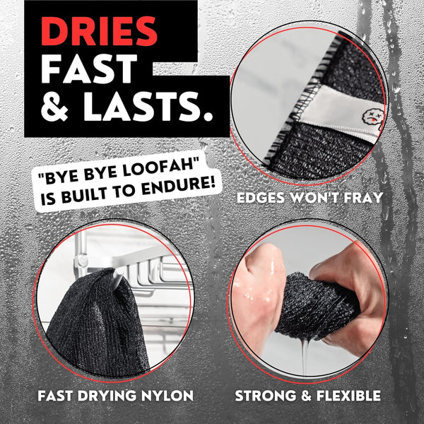 Extra Rough Exfoliating Washcloth - Extreme Body & Back Scrubber for Shower, Extra Long, Hygienic Exfoliator Wash Cloth, Men or Women, 2 Count