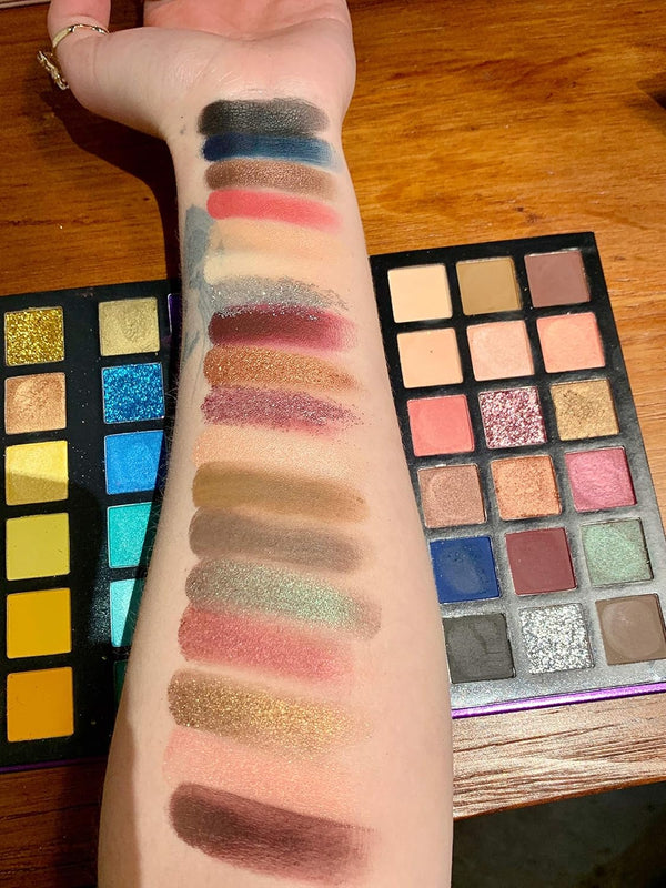72 Colors Ultra Secret Eyeshadow Palette, 4 In1 Color Board Matte Shimmer Glitter Nude Natural All in One Makeup Palette Blendable Pigmented Make