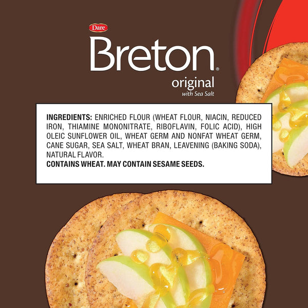 Breton Original Crackers 7 Ounce Pack of 3 Original with Sea Salt 7 Ounce (Pack of 3)