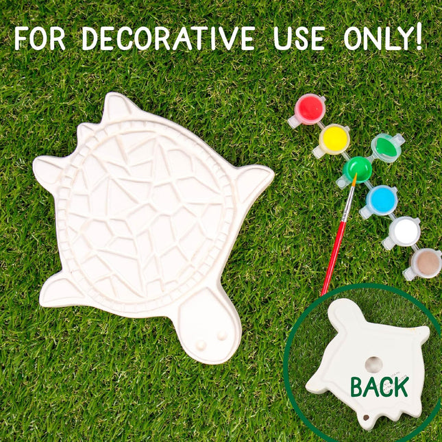 Creative Roots Mosaic Turtle DIY Stepping Stone Kit, Includes Ceramic Stone & 6 