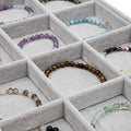 Juvale Velvet Stackable Jewelry Organizer Tray - 12-Grid Bracelet Holder & Ring Organizer - Velvet Jewelry Tray with Soft Compartments - Bracelet