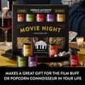 Urban Accents Movie Night Popcorn Gift Set – Includes 3 Gourmet Popcorn Kernel Varieties & 5 Flavorful Seasonings – Perfect Snack Gift Box for