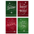 Hallmark Image Arts Christmas Boxed Cards Assortment, Elegant Lettering (4 Designs, 24 Cards with Envelopes) Red and Green Elegant Lettering