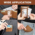 Trifold Wallet for Men Wallets with 8 Card Slot and 2 Money Pocket and 1 Clear Windows Slot + 1 Slim Card Pocket for Credit Card with 6 Card Slot