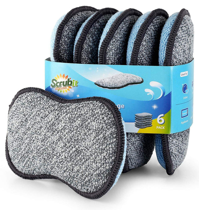 Multi-Purpose Sponges Kitchen by Scrub-It - Non-Scratch Microfiber Sponges for C