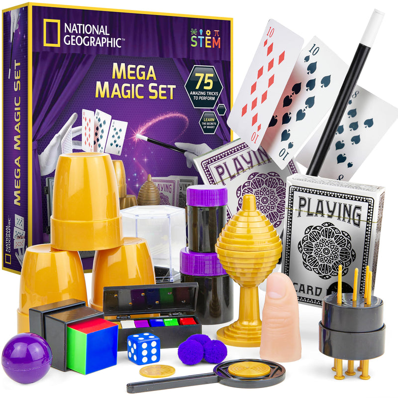 National Geographic Mega Magic Kit with 75+ Tricks for Kids Ages 8-12 | Perform Classic Illusions, Performance Props, STEM Learning, Video