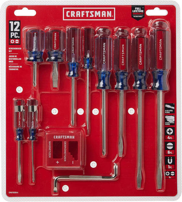 CRAFTSMAN Screwdriver Set, Assorted, 12Piece (CMHT65044) 12 Count (Pack of 1)