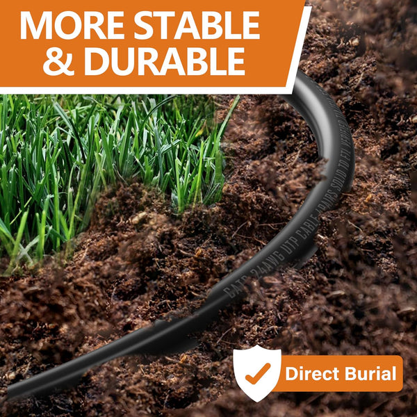 Ethernet Cable 50ft For Cat6/Cat5E, 10Gbps Compatible with Cat8/Cat7, 24AWG Network Cable Indoor&Outdoor, Direct Burial Waterproof&UV Resistant,