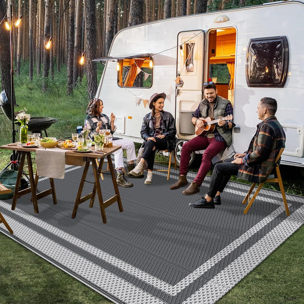 HappyTrends Outdoor Rug Reversible Portable Plastic Straw Camping Rugs for Outside RV,Large Waterproof Outdoor Area Rugs for