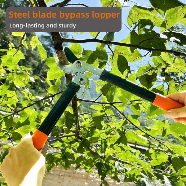 Loppers for Tree Trimming, Sharp Steel Blade Branch Cutter Bush and Tree Trimmer with 1.3" Clean Cut, Garden Clippers with Gear Action,