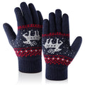 Winter Gloves Women Wool Warm and Cozy Mittens Women Elastic Knit Thermal for Outdoor Activities,Christmas Gift Navy Blue