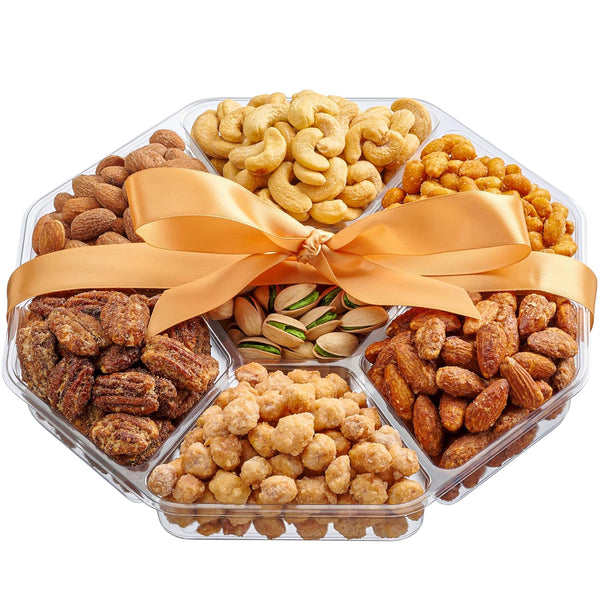 Fathers Day Nuts Gift Basket - Assortment of Sweet & Roasted Salted Gourmet Nuts - Assorted Food Gift Box for Husband, Dad, Him, Fathers Day,