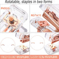 Famassi Rose Gold Desk Accessories，Office Supplies Set Acrylic Stapler Set Staple Remover, Tape Holder, 2 Ballpoint Pen, Scissor, Binder/Paper