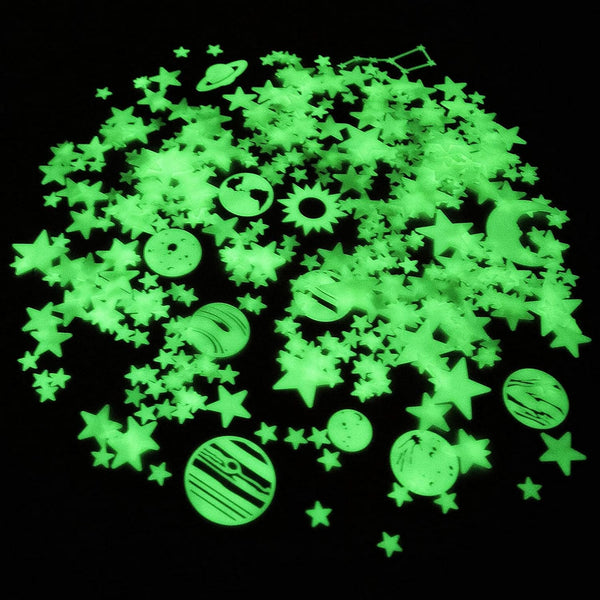 Glow in The Dark Stars for Ceiling, 500-Count, Largest Ceiling Glow Stars Assortment Includes Jumbo Sun, All 9 Planets, Bonus Moon and Entire Big