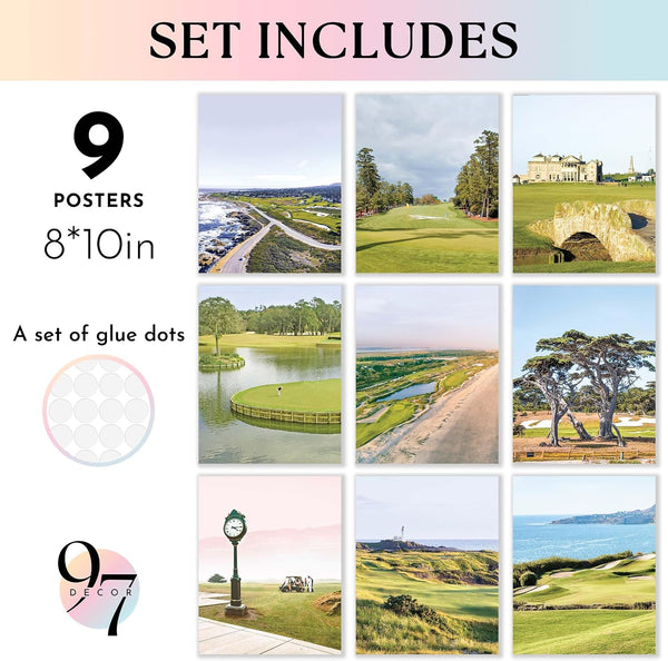 97 Decor Masters Golf Wall Art - Golf Posters, Sawgrass Golfs Art Pictures, Augusta National Golfs Course Prints for Home Bedroom Decoration (8x10