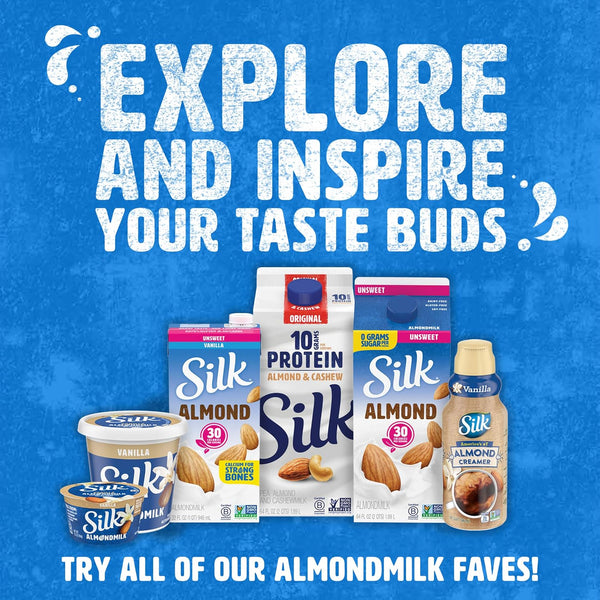 Silk Shelf-Stable Almond Milk, Unsweetened Vanilla, Dairy-Free, Vegan, Non-GMO Project Verified, 1 Quart (Pack of 6) Unsweetened 32 Fl Oz (Pack of 6)