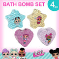 L.O.L. Surprise! 4pc Bath Bomb Set - Non-Toxic, Kid-Safe Bath Bombs for Girls, Spa Gifts & Bath Accessories for Kids