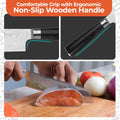 Gidli 8 Inch Chef Knife with Diamond Sharpener - Sharp German Carbon Stainless Steel Kitchen Knife for Precision Cutting - Ergonomic Wooden Handle