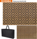 SAND MINE Waterproof Outdoor Rug 4X6 Ft, Plastic Straw Area Rug, Large Floor Mat for Outdoors, RV, Patio, Backyard, Deck, Picnic, Beach, Trailer,