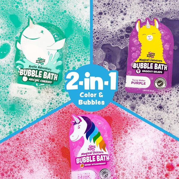 Tub WorksÂ® Magical Kids Bubble Bath, Variety 12 Pack | Creates Colorful Water & Tons of Foam Bath Bubbles | Nontoxic | Character-Themed Bubble