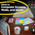 Post-it Super Sticky Notes, 4 x 4 in, Neon Fizz, 6 Lined Pads | School Supplies and Oﬃce Supplies, 2X the Sticking Power 4" x 4"